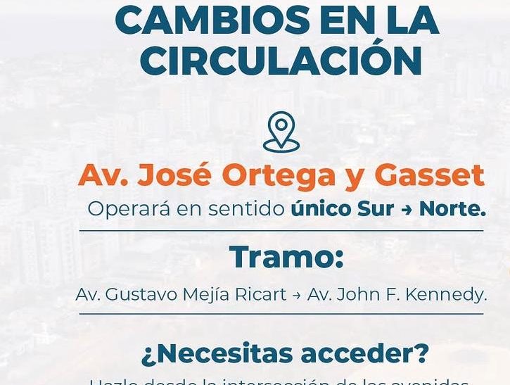 ¡Atención conductores! Estas son las vías que cambiarán de sentido hoy por los Juegos Santo Domingo 2026