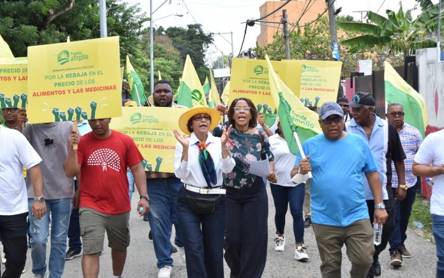 Frente Amplio realiza séptima caminata protesta en SDN contra el alto costo de la vida