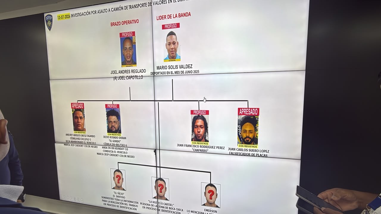 Capturan a dos por asalto a camión de valores en Monte Plata; banda supera la decena de integrantes