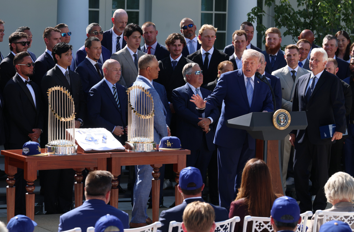 Donald Trump recibe a los campeones Dodgers en la Casa Blanca por segundo año consecutivo